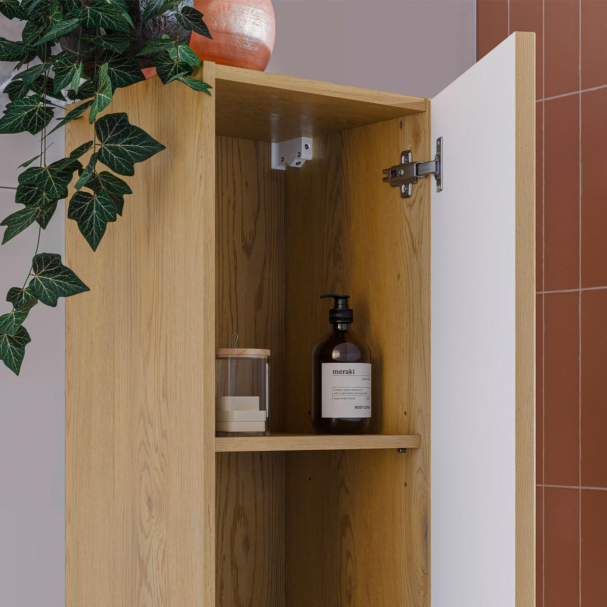 HÄNGESÄULE Isaline Helle Eiche - Braun, Holzwerkstoff (35/170/33cm) - Petits-meubles