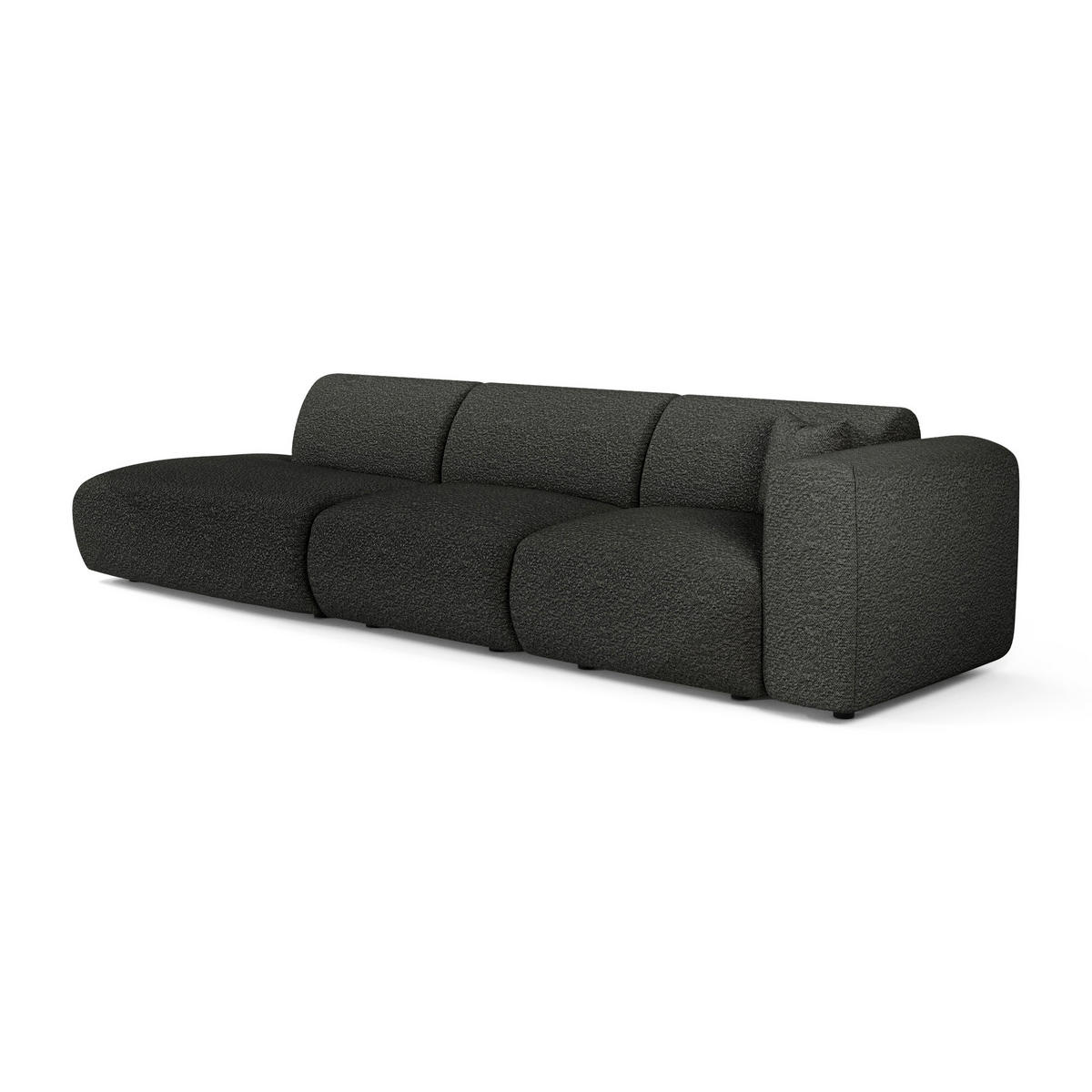 SOFA 5-SITZER Bouclé-Stoff Dunkles Anthrazit 310cm - Anthrazit, Textil (310/73/96cm) - Sia Home