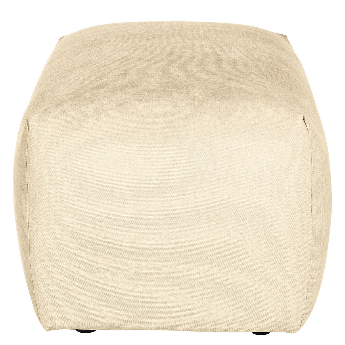 POLSTERHOCKER - Strukturstoff - Beige/Schwarz, Kunststoff/Textil (102/41/52cm) - home24