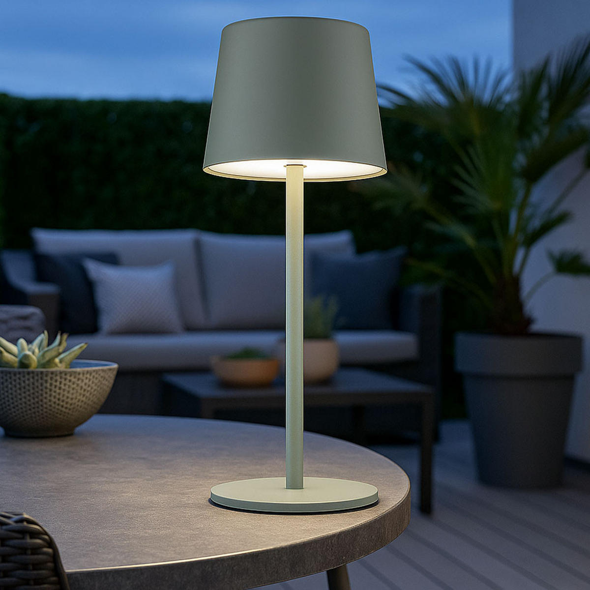 LED TISCHLEUCHTE VANCOUVER Grün matt - Grün, Metall (8.5/8.5/28cm) - Globo Lighting