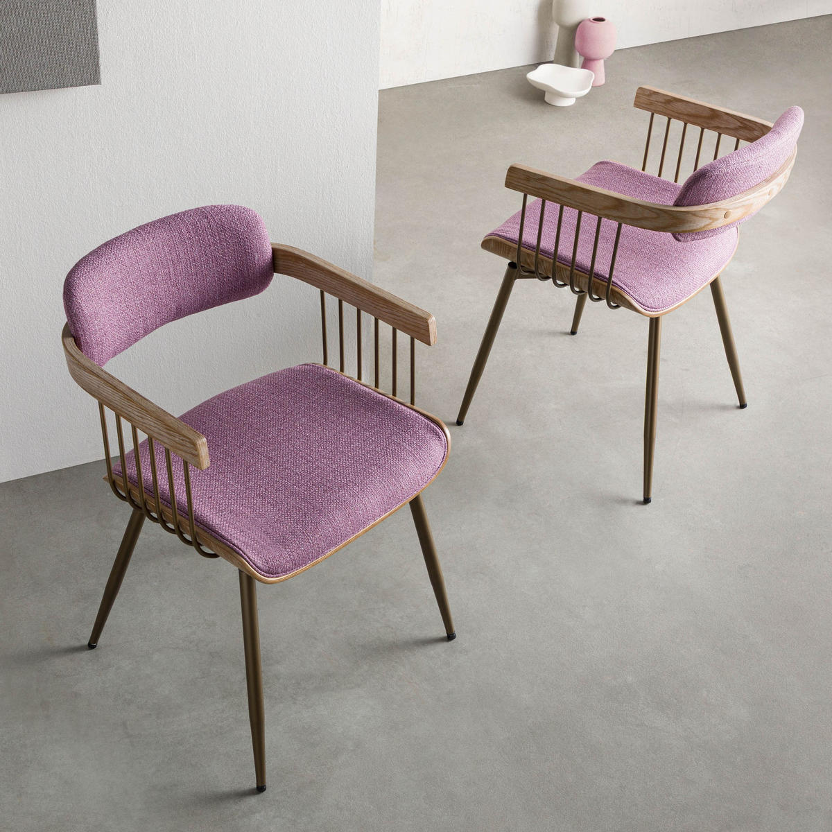 STUHL Massivholz 51 x 53 x 78 cm violett POLSTERSTÜHLE #01 - Violett, Holz (51/78/53cm) - Massivmoebel24