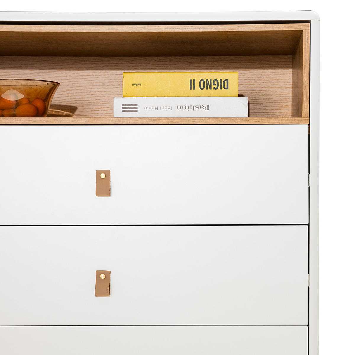 KOMMODE - Breite 80 cm - Braun/Weiß, Holz/Holzwerkstoff (80/100/40cm) - home24