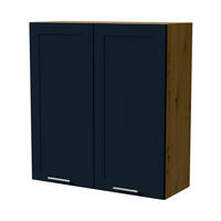 HÄNGESCHRANK Oslo W4/90 Eiche Artisan / Indigo Matt 90 / 32,5 / 96cm - Eiche Artisan/Dunkelblau, Holz/Holzwerkstoff (90/96/32.5cm) - Feldmann-Wohnen