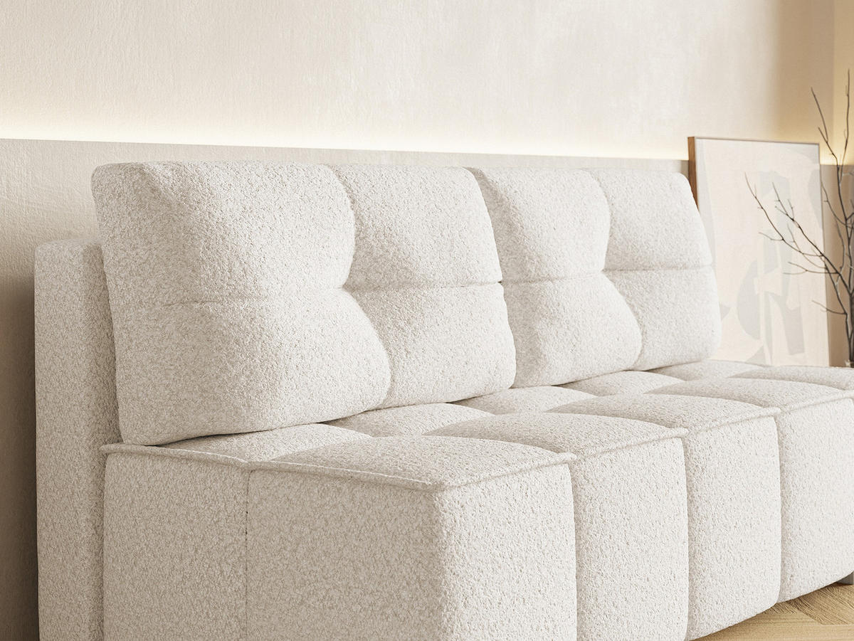 SOFA Miia mit Schlaffunktion, Ecru - Ecru, Textil (196/90/85cm) - Fedve