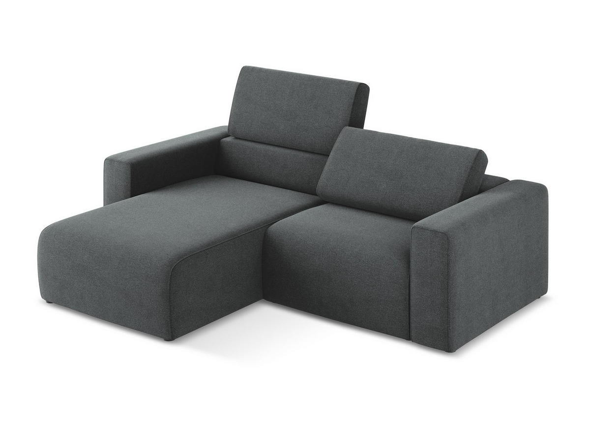 ECKSOFA Links Samt Stoff Violett - Lila/Flieder, Kunststoff/Textil (167/224cm) - Makamii