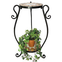 BLUMENHOCKER Metall Merano Rund 61 cm 12019 - Schwarz, Metall (38/61/38cm) - DanDiBo