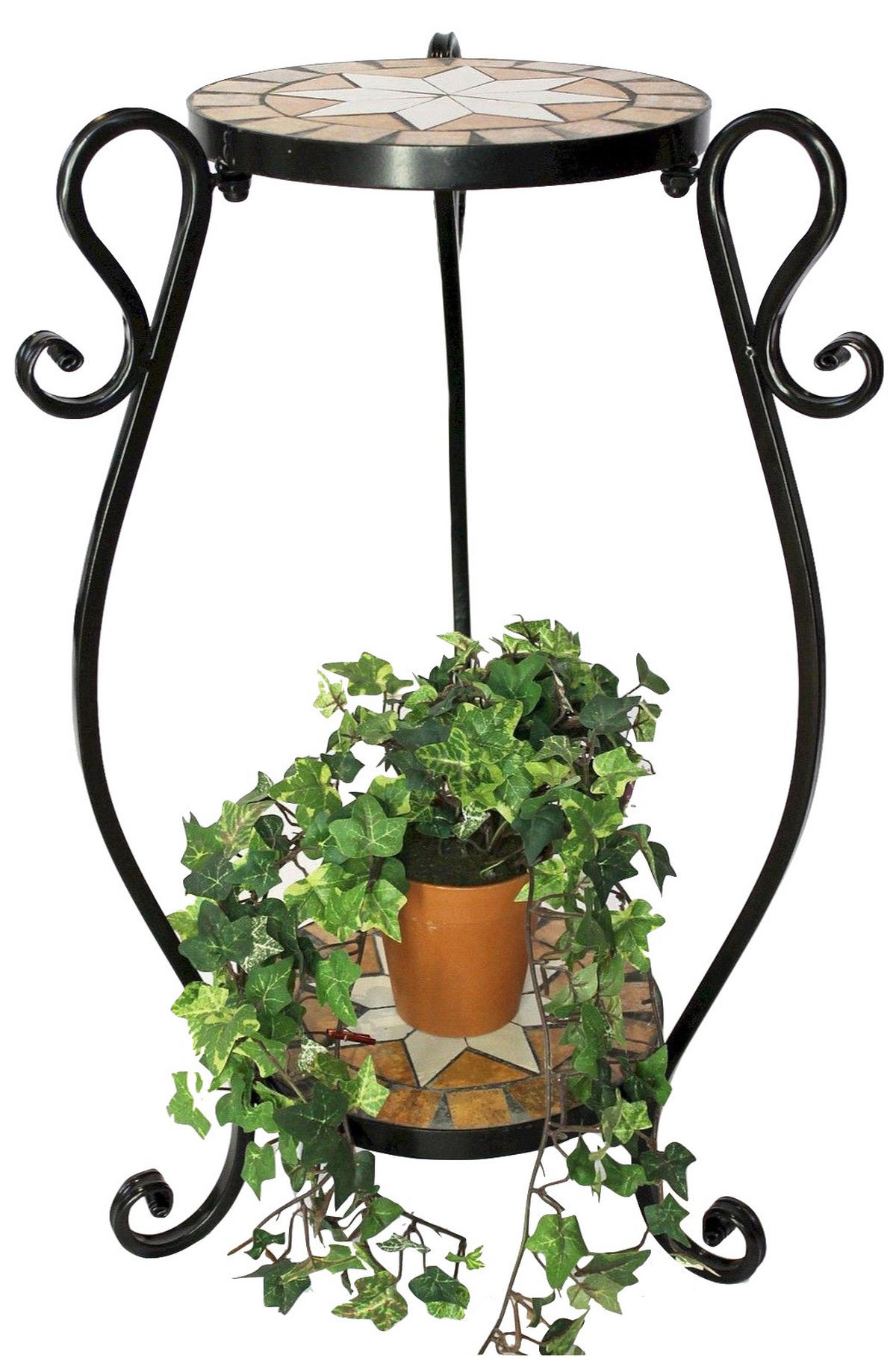 BLUMENHOCKER Metall Merano Rund 61 cm 12019 - Schwarz, Metall (38/61/38cm) - DanDiBo
