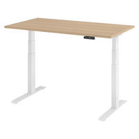 SCHREIBTISCH elektrisch XDKB 80/140/74 cm in Eichefarben/Weiß - Eichefarben/Weiß, Holzwerkstoff (80/140/74cm) - bümö