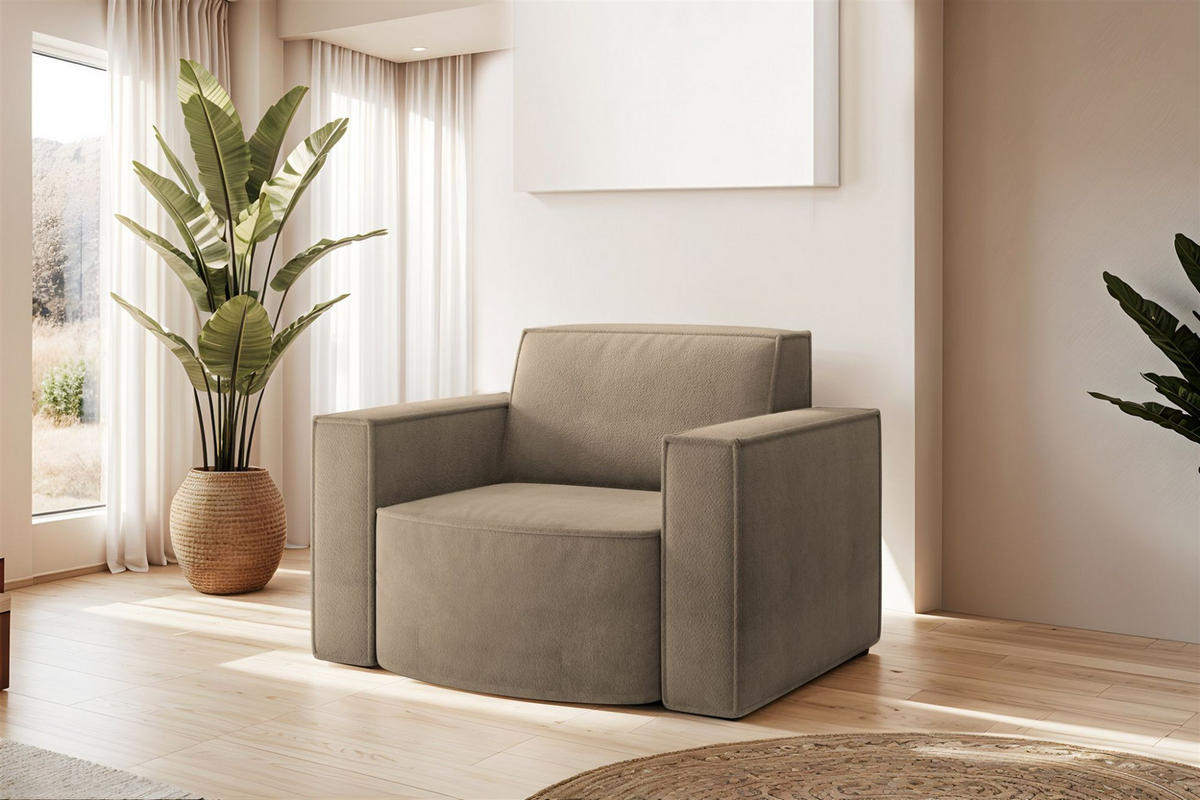 SESSEL Palma In Noel - Braun, Holzwerkstoff/Textil (98/74/89cm) - Fun Möbel