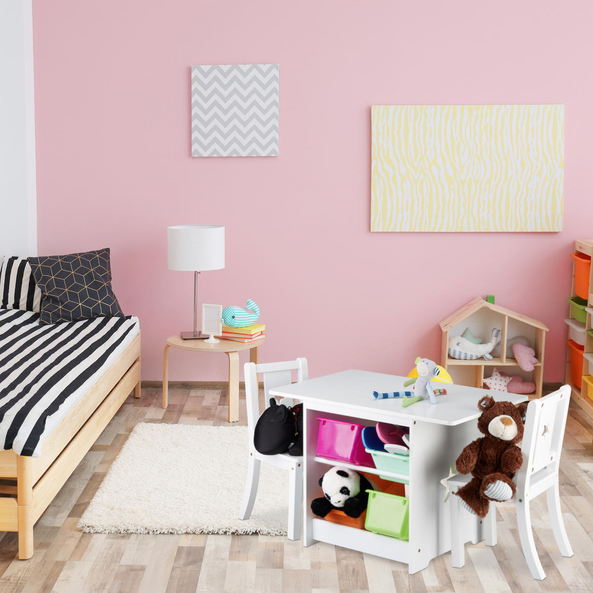 KINDERSITZGRUPPEPE - Weiß, Holzwerkstoff/Kunststoff (75/56/46cm) - Relaxdays