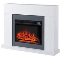 LED Elektrokamin mit Flammeneffekt, 113 x 26,6 x 87,5 cm, Weiß - Weiß, Metall (26.6/87.5/113cm) - HOMCOM