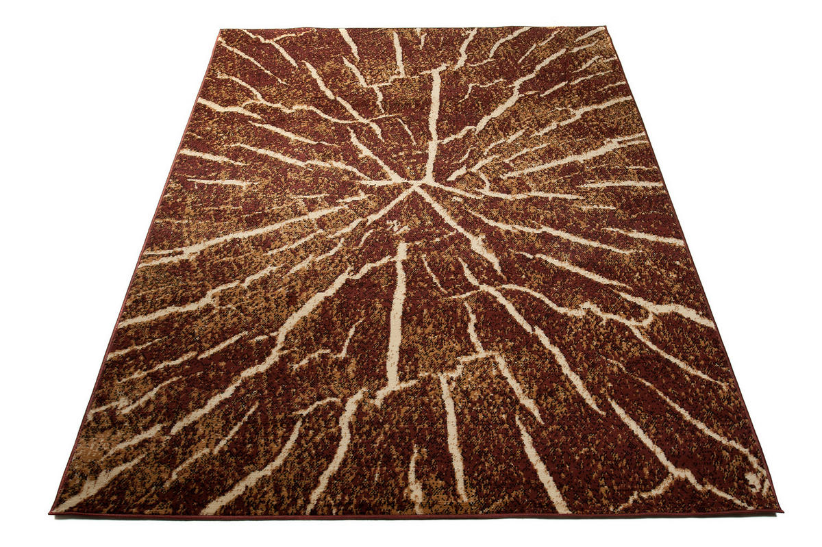 TEPPICH LUXURY Braun Baumstamm Streifen 140/200 cm - Braun, Textil (140/200cm) - Tapiso