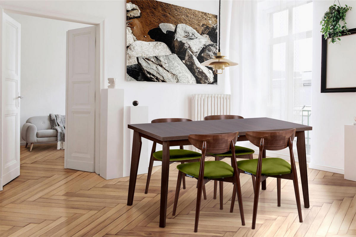 ESSTISCH RHENA ausziehbar bis 190cm, Dunkelbraun - Dunkelbraun/Walnussfarben, Holz (150/77/80cm) - KONSIMO®