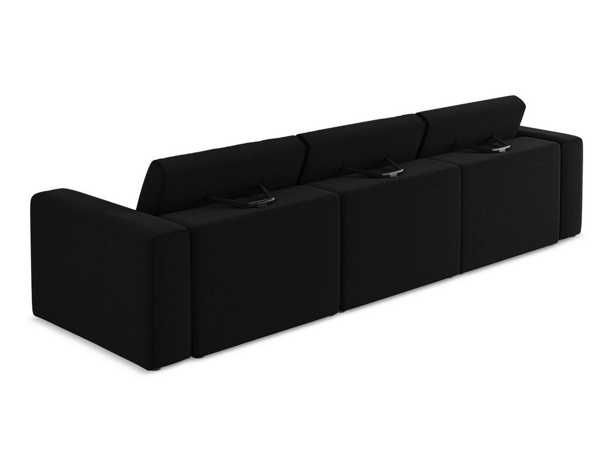 4-SITZER-SOFA Samt Stoff Schwarz - Schwarz/Grau, Kunststoff/Textil (314/80/103cm) - Makamii