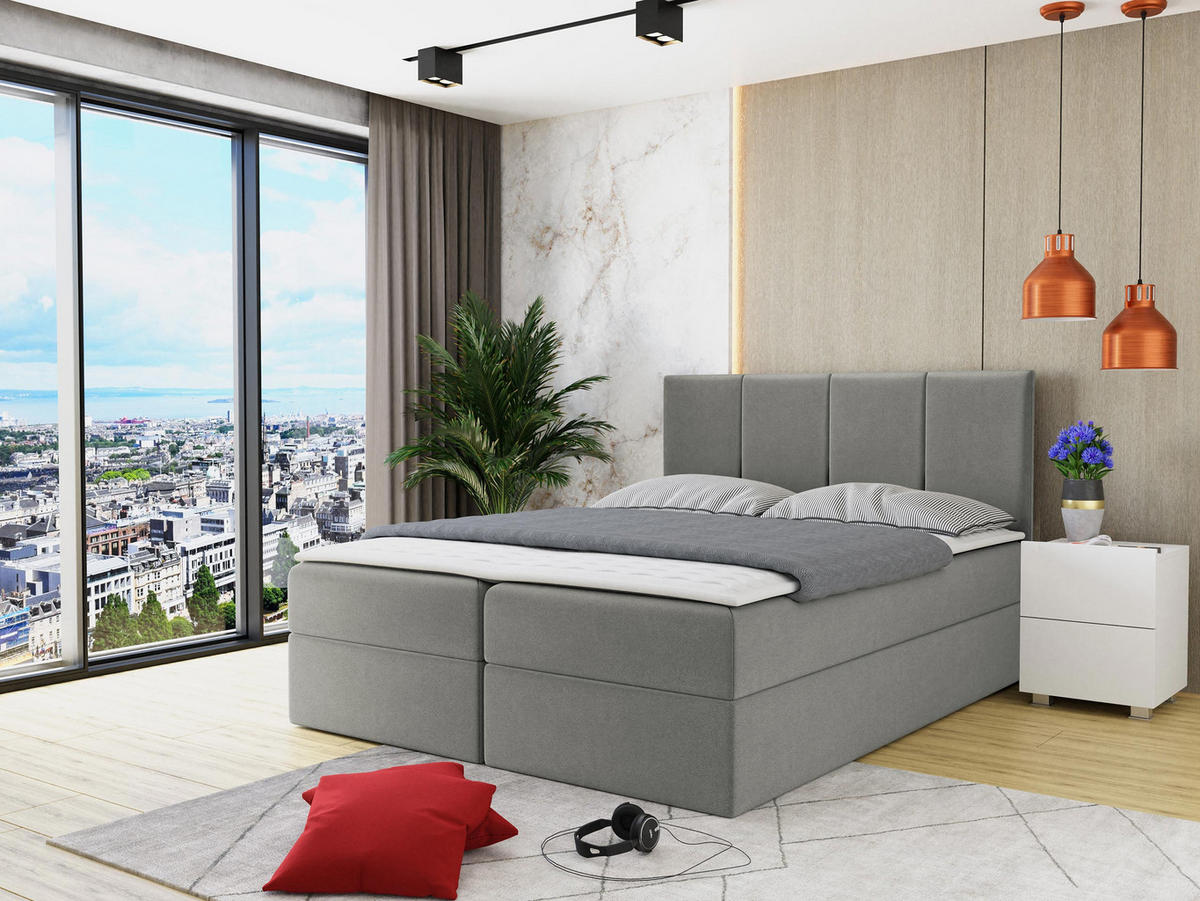 BOXBETT Rebos - H3 - Grau, Holz/Textil (180/200cm) - MIRJAN24