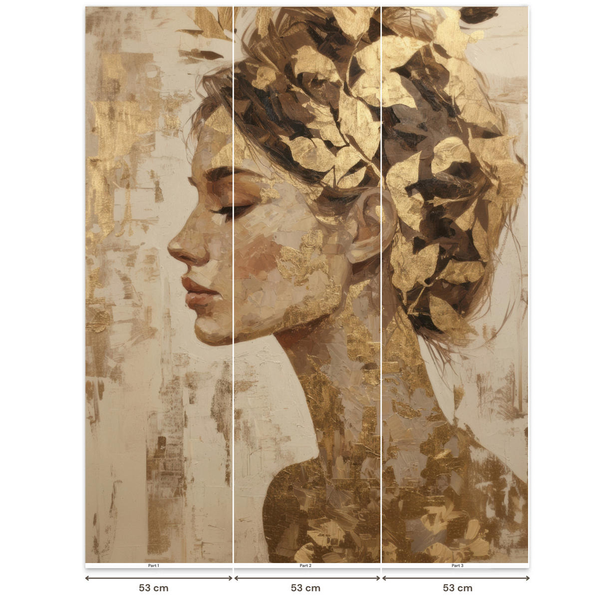 TAPETE - Frau - Gold - Abstrakt - Textur - 160x200 cm - Goldfarben, Papier (160/200cm) - OnlyWow