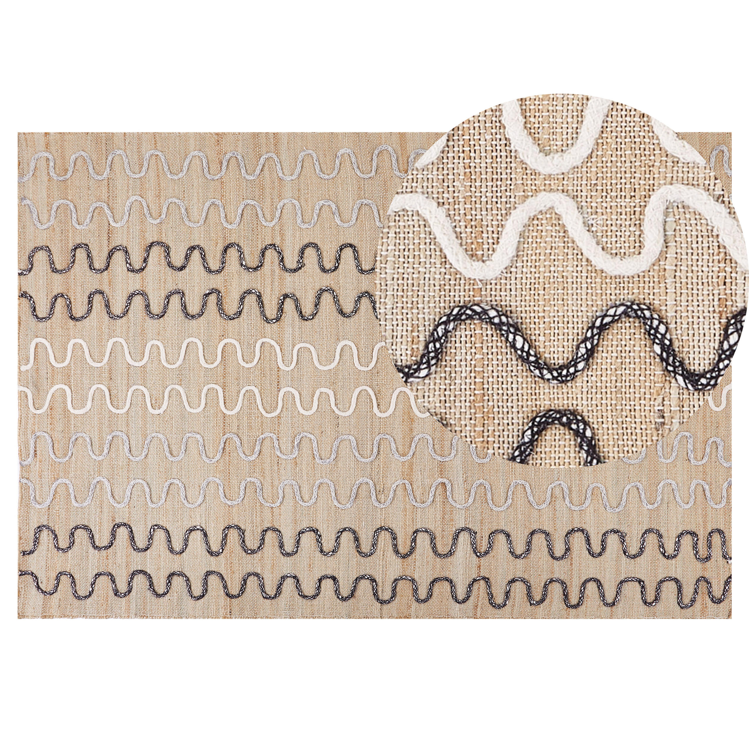 KURZFLOR-TEPPICH Sogut 200/140 cm - Beige, Naturmaterialen (140/200cm) - Beliani