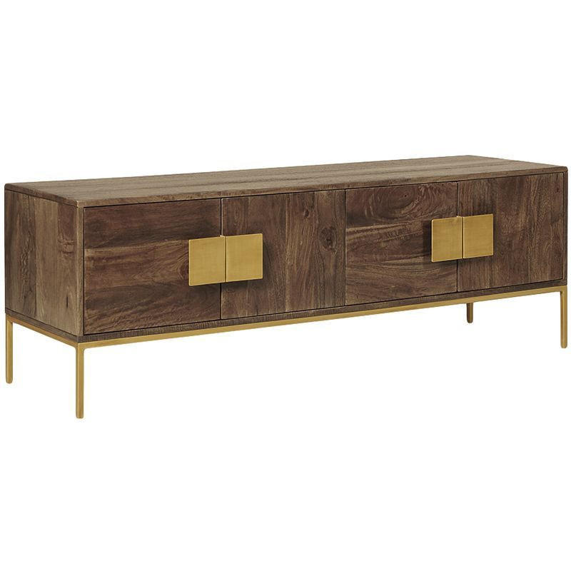 TV-SCHRANK Ralf Mangoholz Braun 50x40x145cm - Braun, Holz (40/50/145cm) - DELUKE