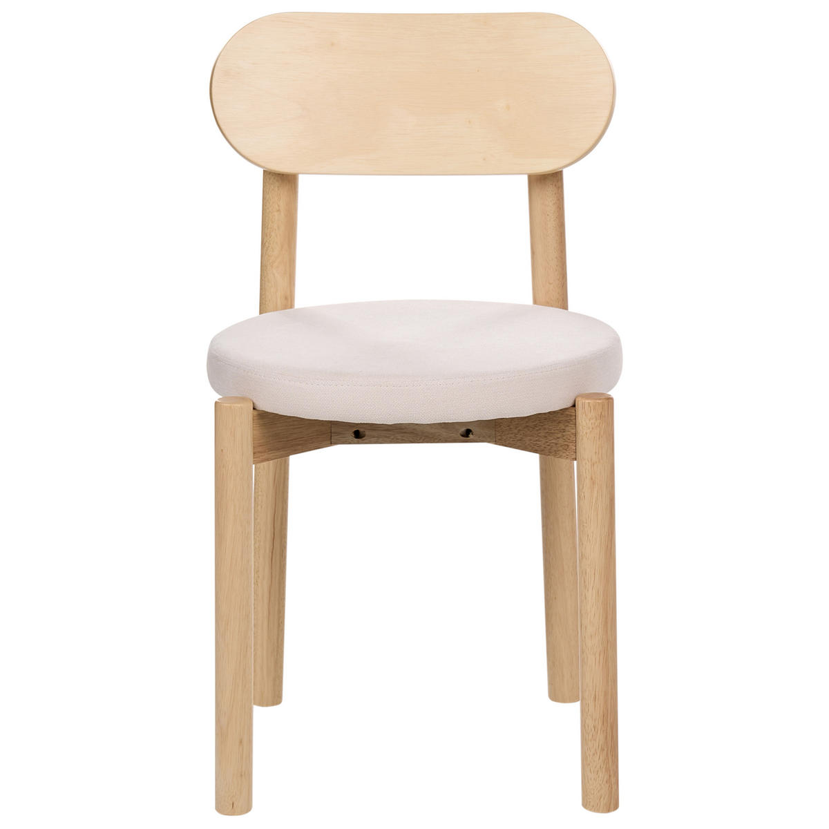 ESSZIMMERSTUHL 2er-Set Holz Hellbraun/Hellbeige Paulina - Hellbraun, Textil (44/79/45cm) - Beliani