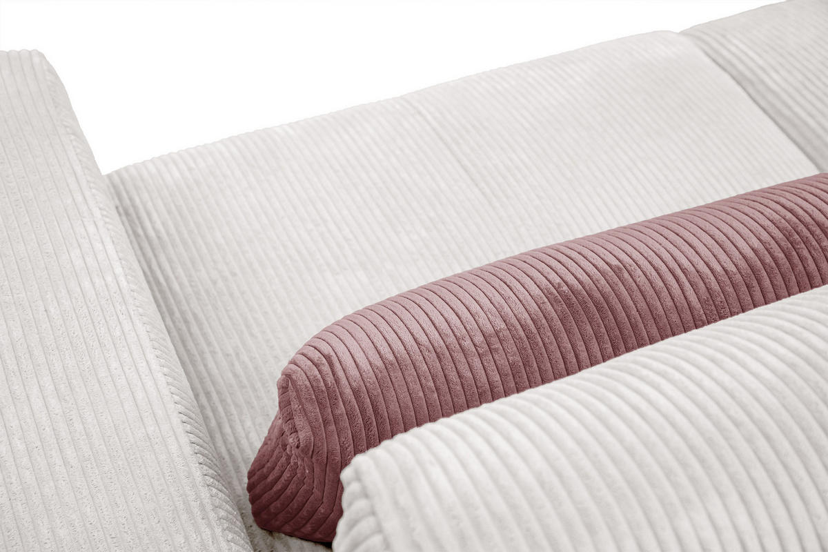 SOFA OLI 3-Sitzer, perlweiß - Weiß, Holz/Textil (208/91/108cm) - Courtois Laville