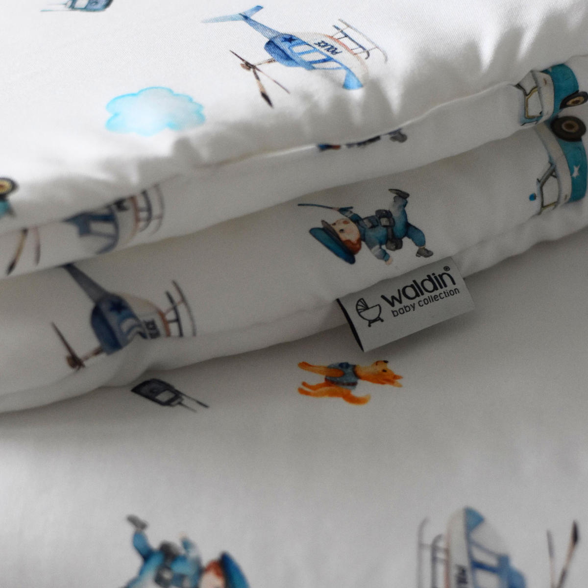 BABY bambu-sängkläder Polis - Vit, Textil (75/75cm) - waldin