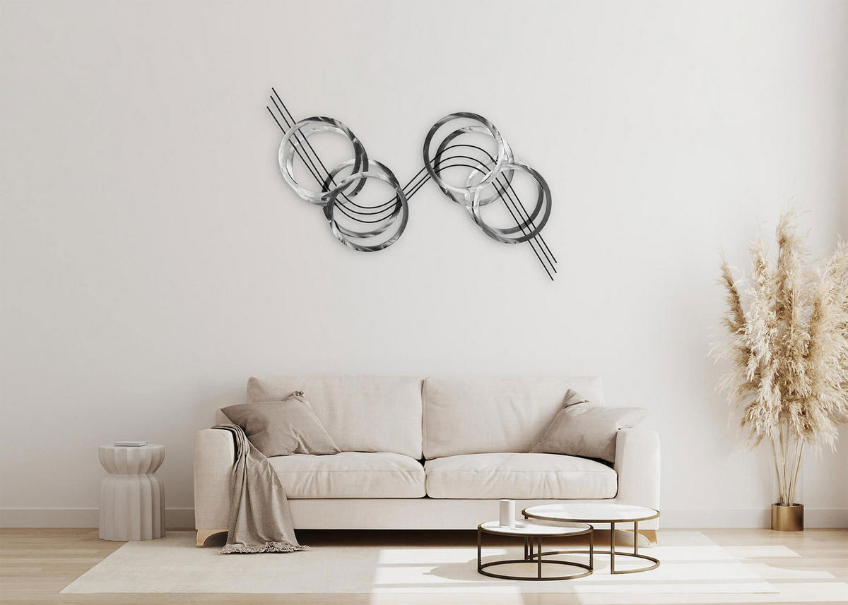 WANDDEKO Silber 115/67 cm - Silberfarben, Metall (115/67/5cm) - KUNSTLOFT