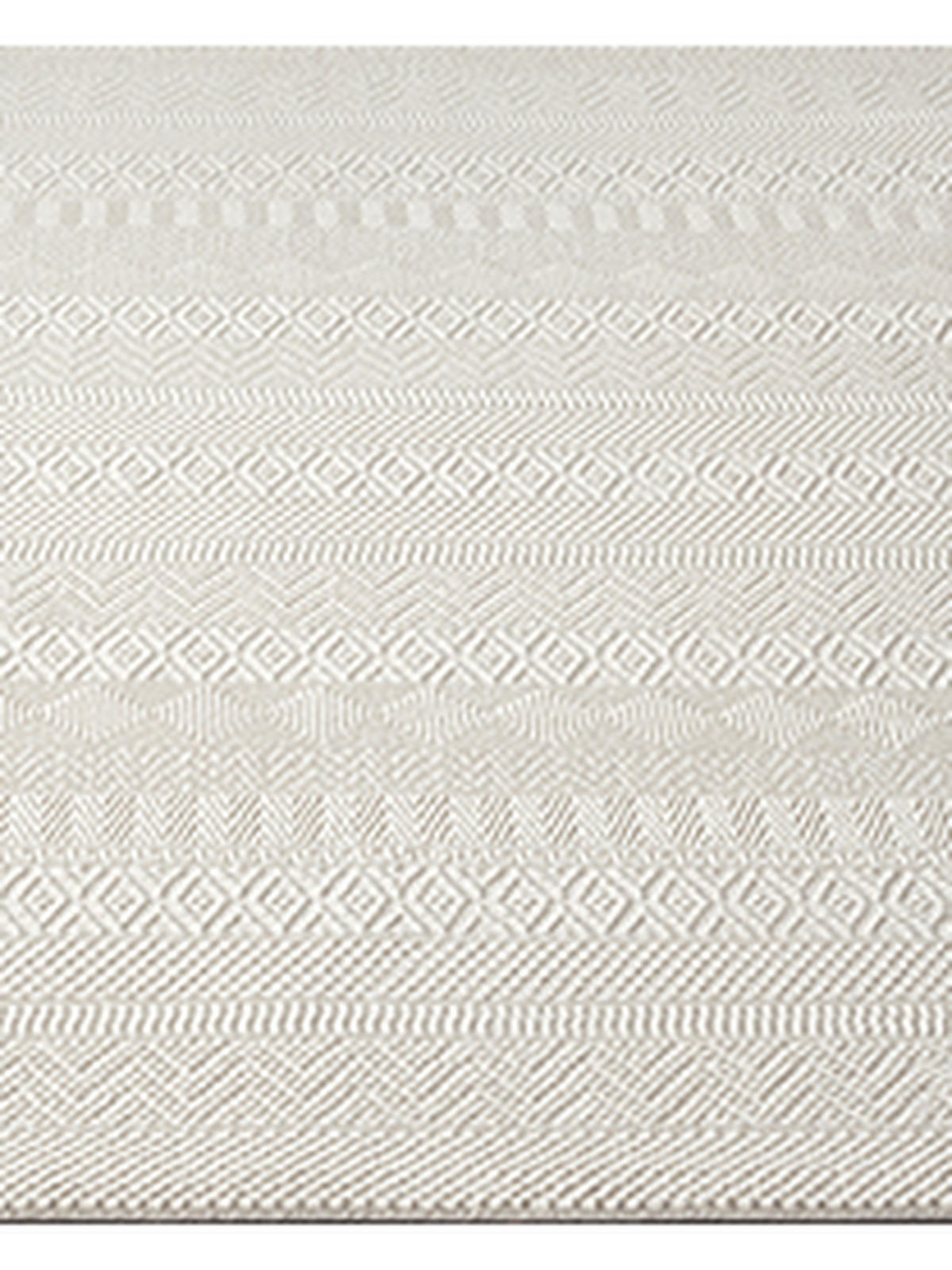 TEPPICH Kurzflor KASOS Waschbar Gestreift Polyester Creme 160 x 230 cm - Beige, Textil (160/230cm) - KADIMA DESIGN