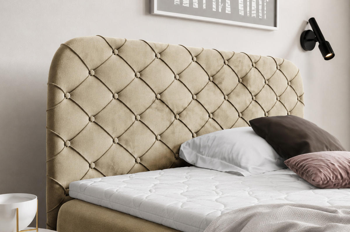 BOXBETT mit zwei Bettkasten 120x200 cm in Hellbraun - Hellbraun, Textil (120/200cm) - Home Collective