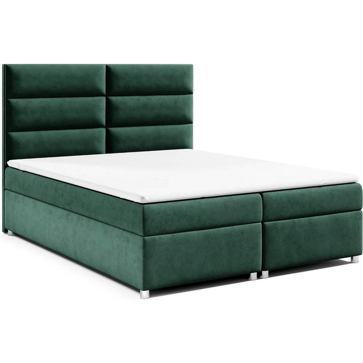 BOXBETT mit Bettkasten Trinity K-4 Bonellfederkern inkl. Topper - Grün, Holz/Holzwerkstoff (180/200cm) - Best For Home