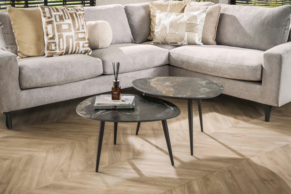 COUCHTISCH-SET PONTE Schwarz Keramik - Schwarz, Keramik/Metall (70/58/40cm) - KAWOLA