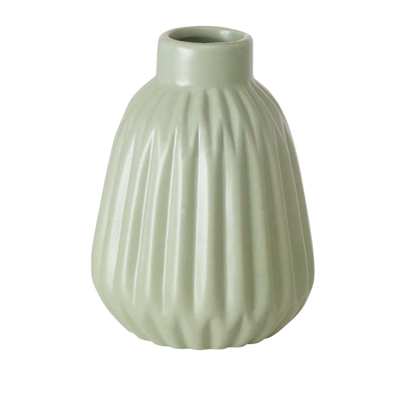 VASE Esko grün gestreift - Grün, Keramik (12cm) - Boltze Home
