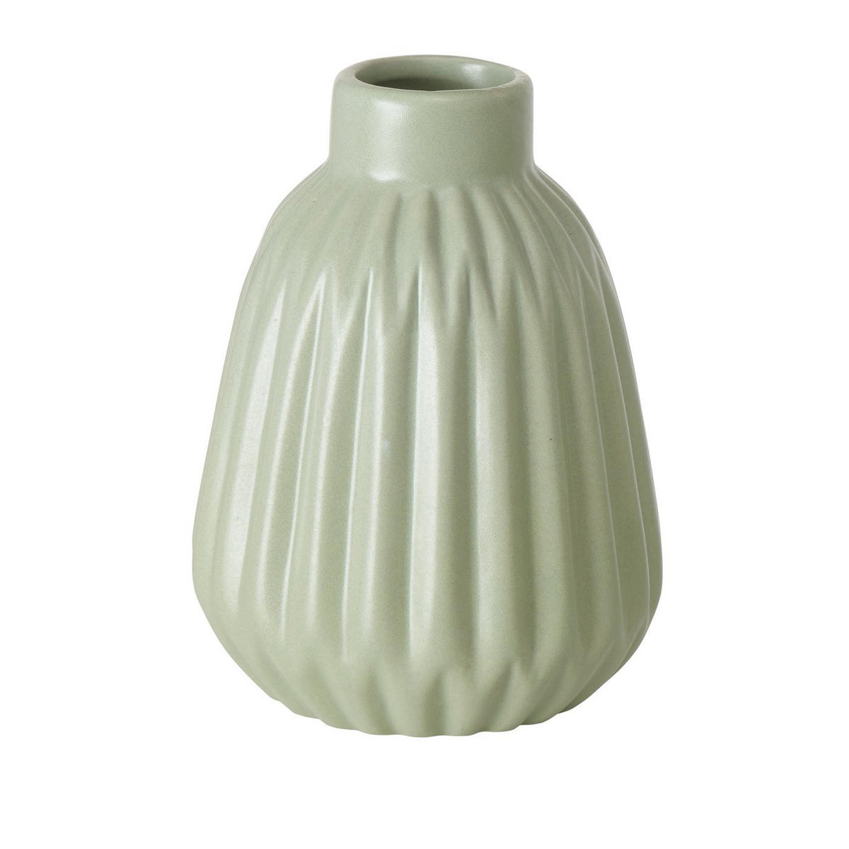 VASE Esko grün gestreift - Grün, Keramik (12cm) - Boltze Home