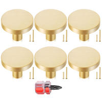 SCHRANKKNOPF Gold 6er-Set 30x25 mm Aluminium - Goldfarben, Metall (1.1/2.5/0.3cm)