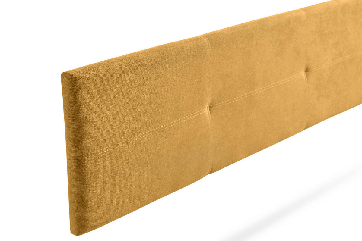 KOPFTEIL gepolstert ALMA Aqualine 130x50x5 cm - Senf - Moonia - Currygelb, Holz (130/5/50cm)