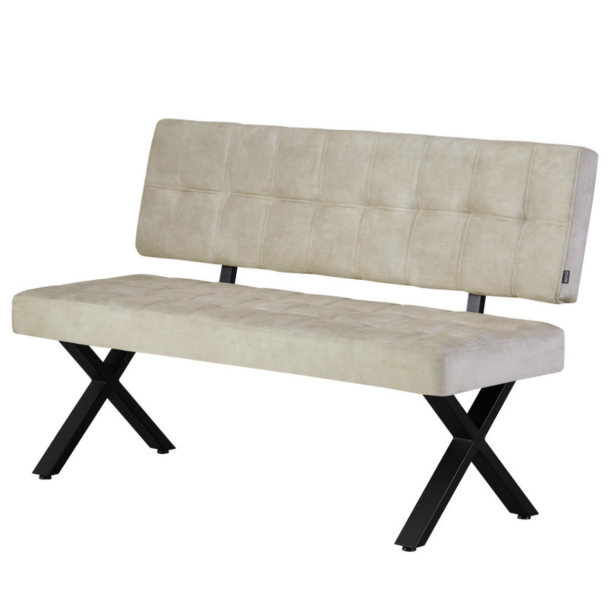 SITZBANK KAREN - Hellgrau, Textil/Metall (140/88/59cm)
