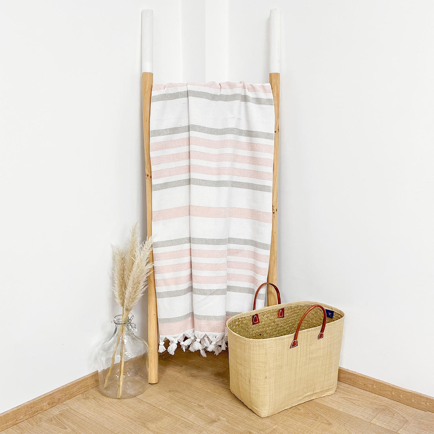 HAMAMTUCH mit Frotteefutter Latigo Blush 140x180 340g/m² - Orange, Textil (140/180cm) - LE COMPTOIR DE LA PLAGE