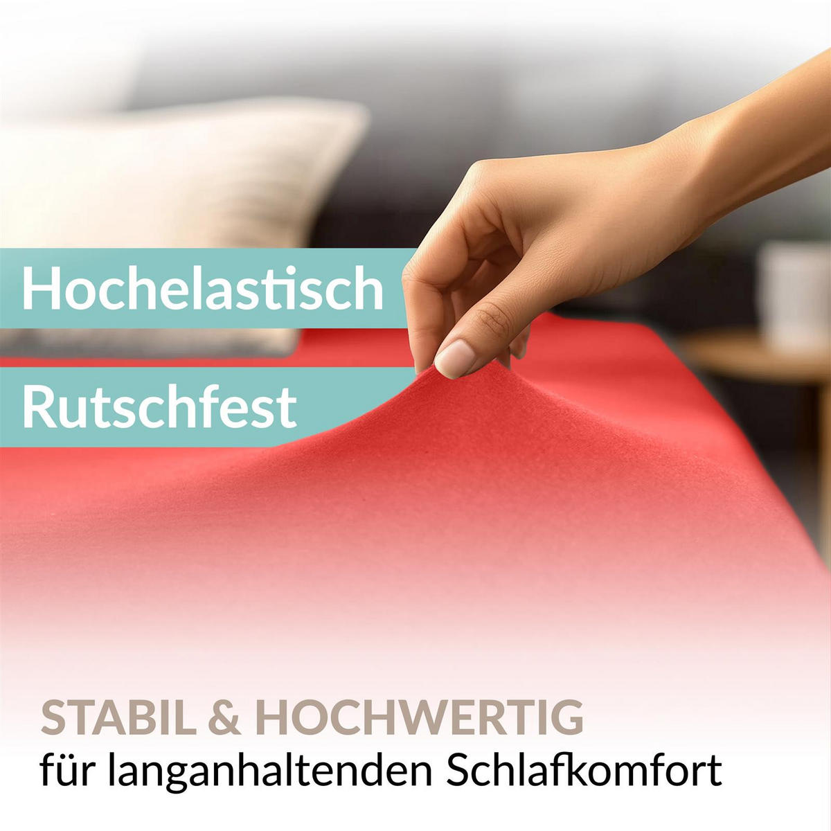 JERSEY-SPANNBETTTUCH 90x200 - 100x200 Große Bettlaken aus 100% Baumwolle, Spannbettlaken Laken Uni Rot - Rot, Textil (100/200cm) - Carpe Sonno