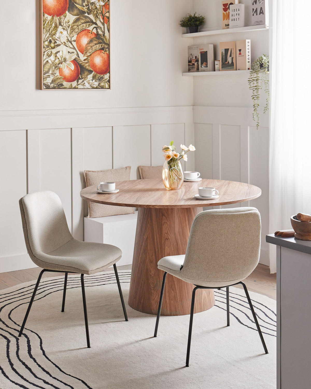 ESSZIMMERSTUHL 2er-Set Hellbeige Lorida - Beige, Textil (46/81/55cm) - Beliani