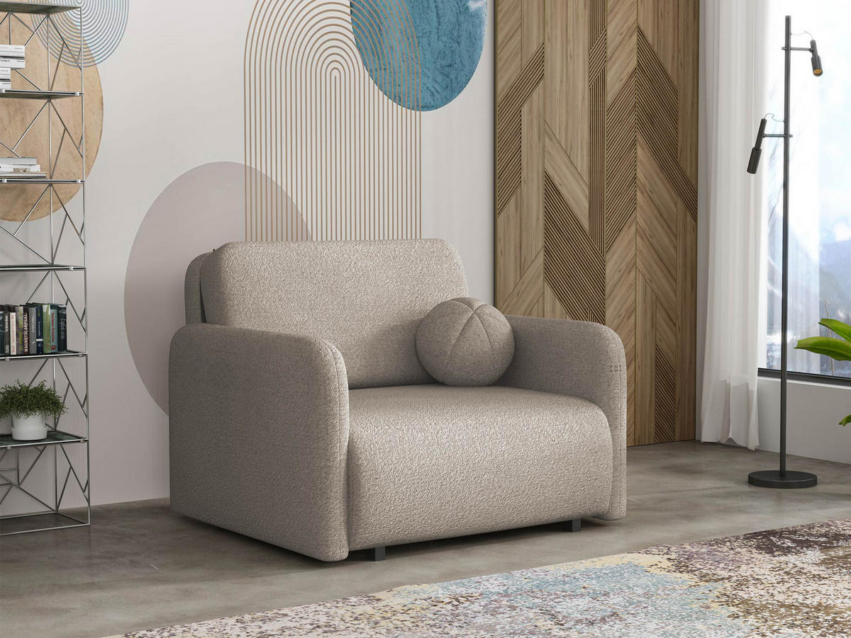 SCHLAFSOFA Viva Sun I - Hellbraun/Schwarz, Holz/Textil (100/85/103cm) - MIRJAN24
