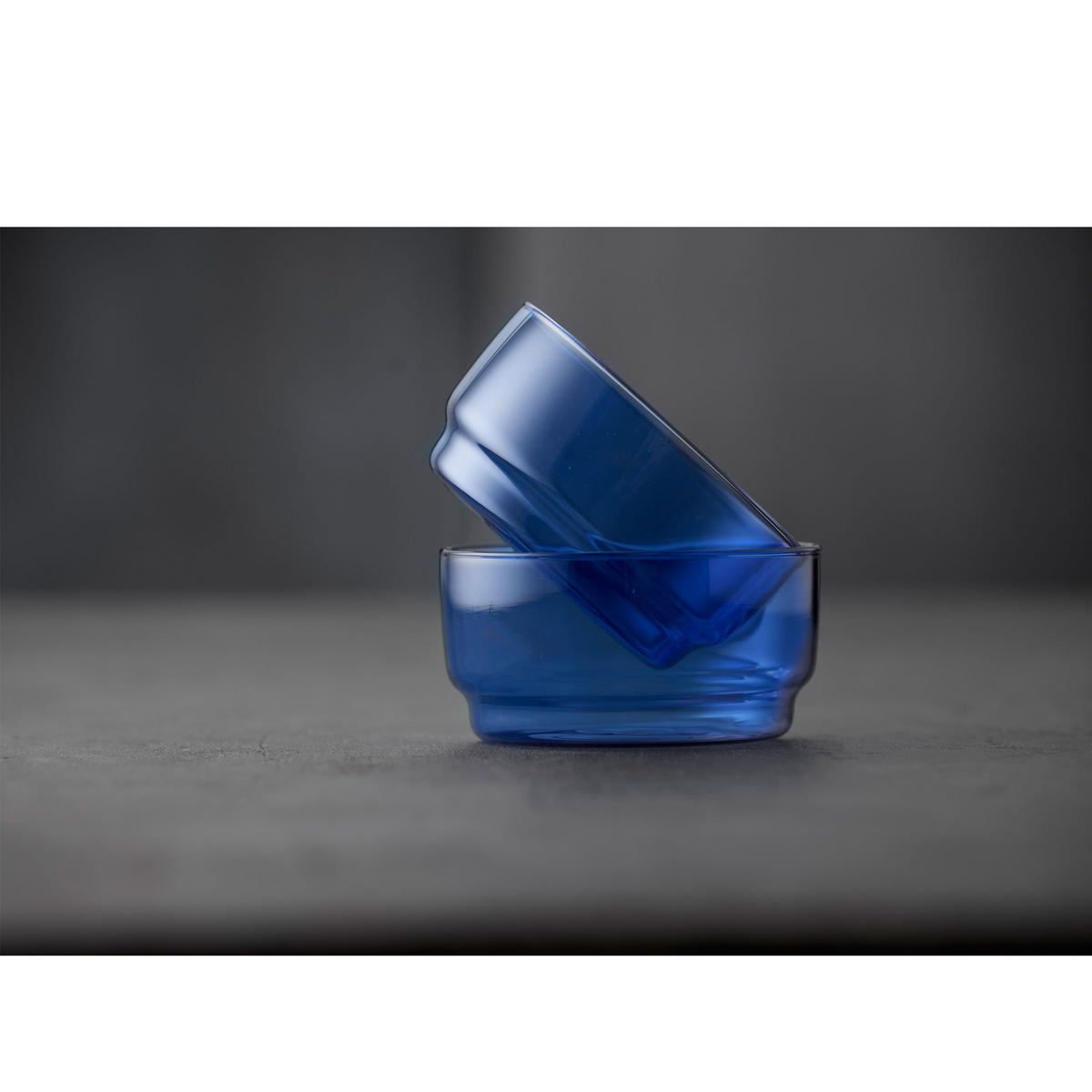 GLASSCHALE Torino 2er Set, Glas, Blau, 12 cm - Blau, Glas (12.2/13/12.4cm) - Lyngby Glas