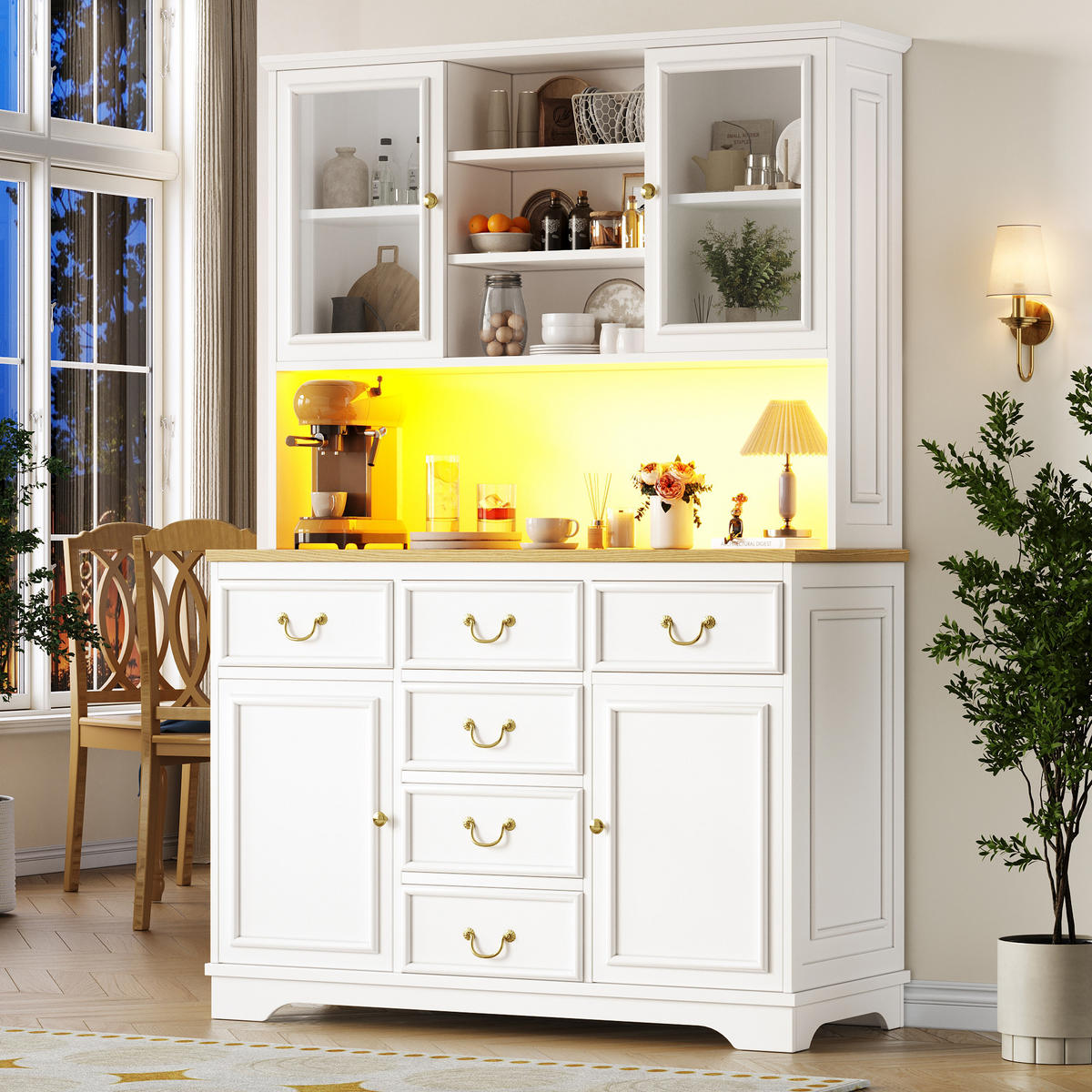 VYSOKÁ SKŘÍŇ LED USB ZÁSUVKA BÍLÁ - bílá, kompozitní dřevo (118/180/39.5cm) - FLIEKS
