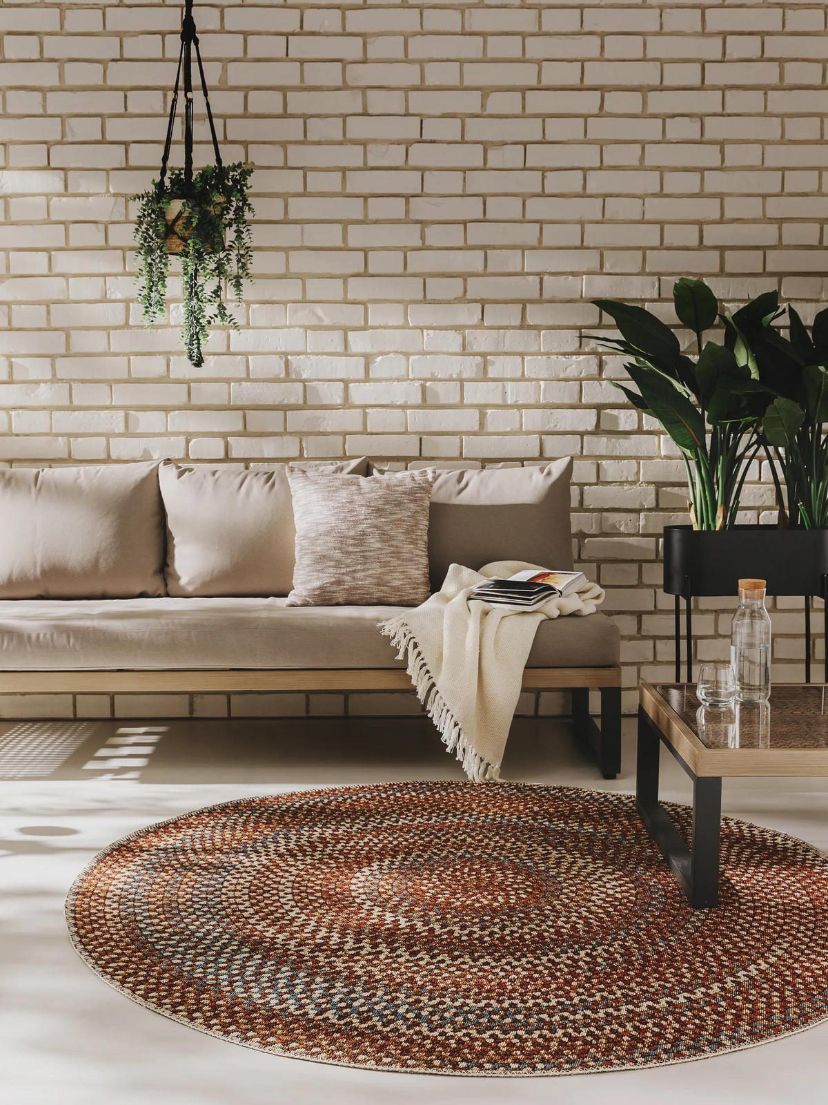 OUTDOORTEPPICH rund Kenya Multicolor ø 160 cm rund - Multicolor, Textil (160/160cm) - benuta Nest