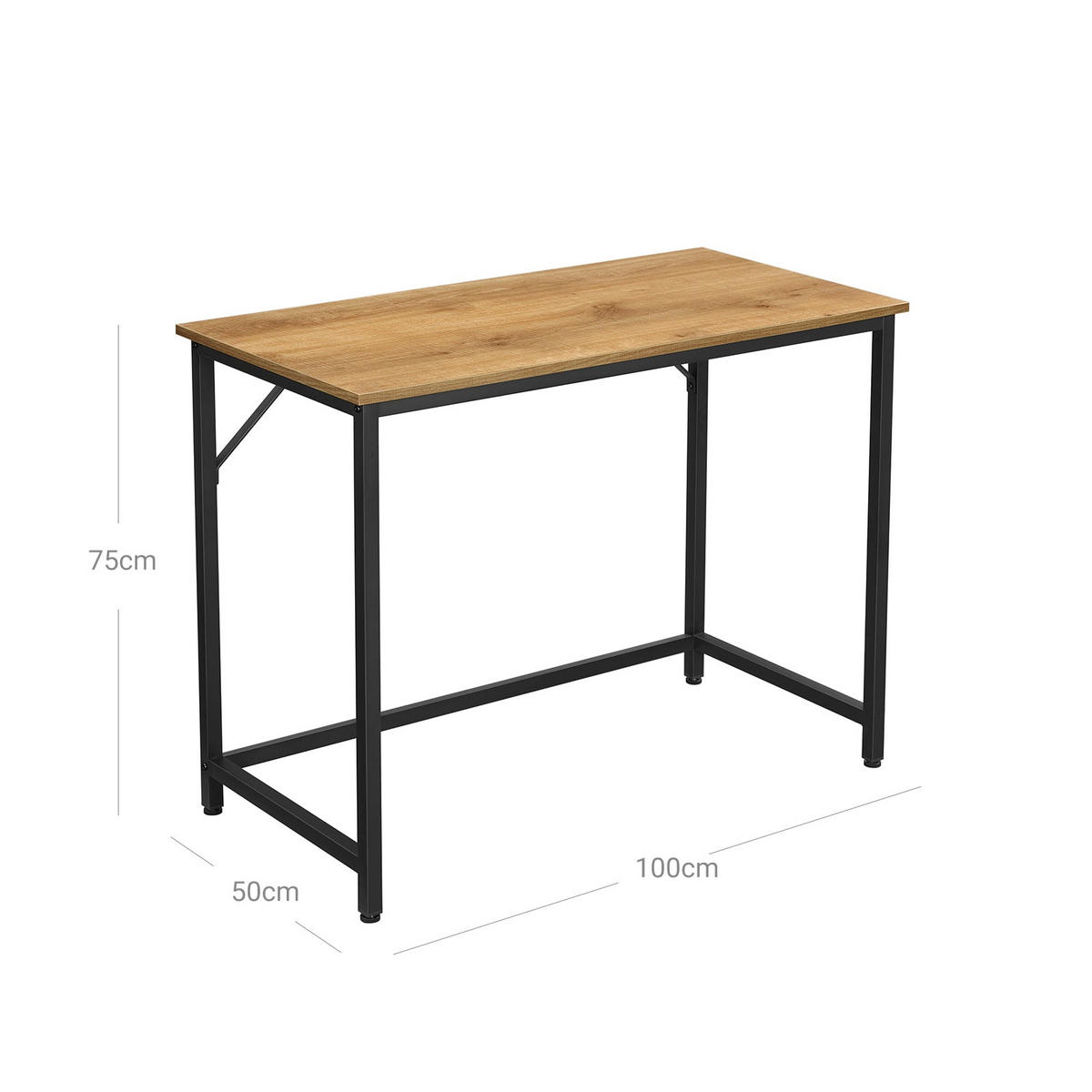 SCHREIBTISCH COMPUTERTISCH - Schwarz, Holzwerkstoff (100/50/75cm) - Hansiro