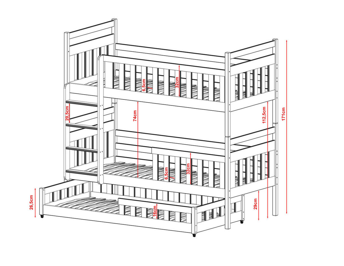 ETAGENBETT WEIß - Weiß, Holz (90/200cm) - FURNLUX