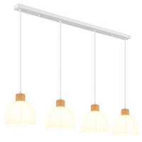 LED PENDELLEUCHTE SWANSON Metall, Glas, Weiß, höhenkürzbar - Weiß, Holz (113/20/120cm) - Globo Lighting