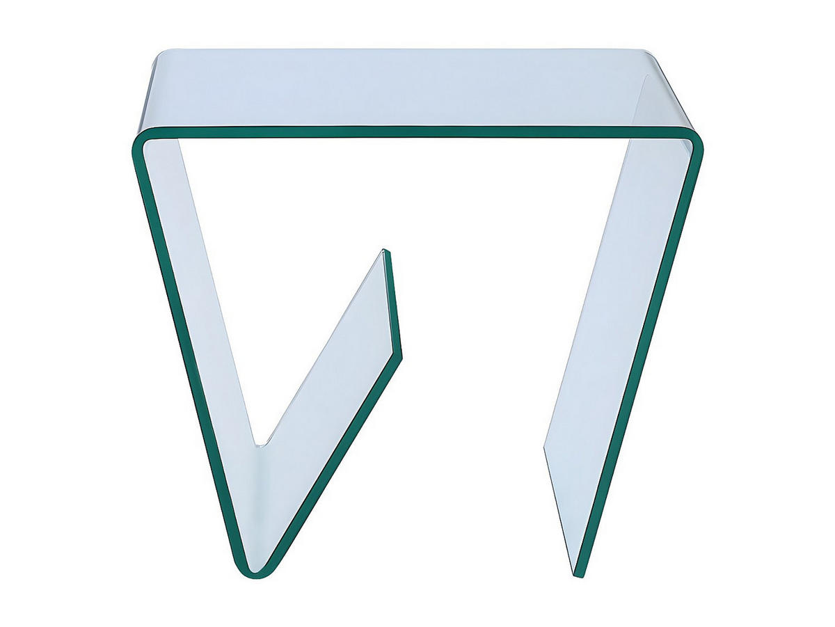 BEISTELLTISCH - Gebogenes Sicherheitsglas - Transparent - ZENIA - Transparent, Glas (55/45/45cm) - Vente-Unique