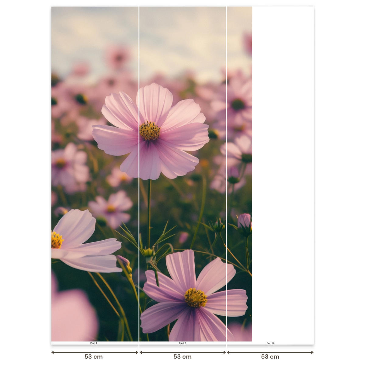 TAPETE - Blumen - Lila - Unscharf - 120x200 cm - Rosa, Papier (120/200cm) - OnlyWow