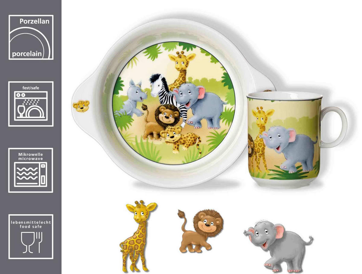 KINDERSET Afrikatiere bunt 2er Set - Multicolor, Keramik (19/9.5/19.2cm) - Ritzenhoff Breker