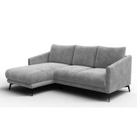 ECKSOFA VILT 3-Sitzer, hellgrau - Hellgrau/Schwarz, Holzwerkstoff/Textil (221/156cm) - Courtois Laville