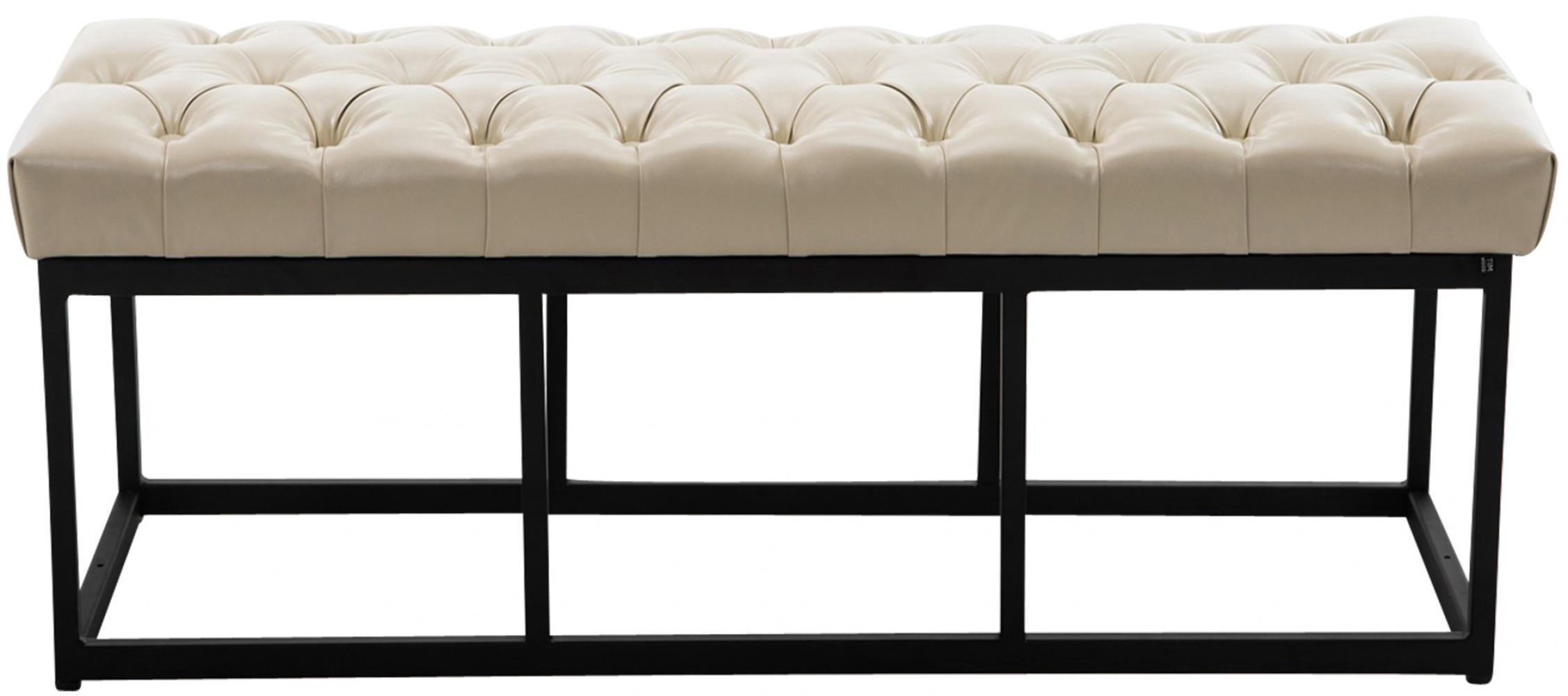 SITZBANK 120/38 cm Kunstleder creme - Creme/Schwarz, Textil/Metall (120/46/38cm) - CLP